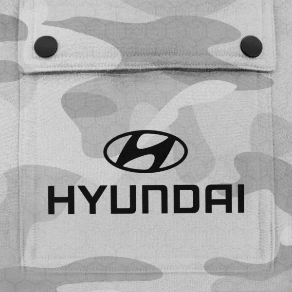 Hyundai Exclusive Logo Fashion Hoodie Half Zip BLC11625A1HYD - White - Image 3