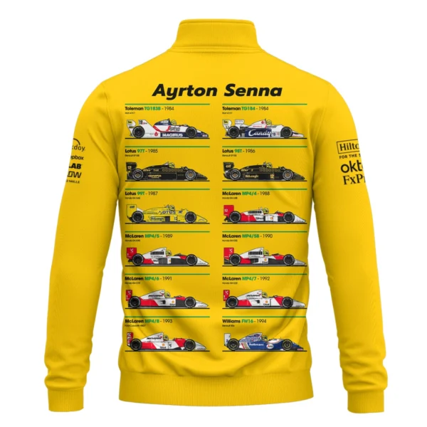 Senna x McLaren - Exclusive Quarter-Zip Sweatshirt Featuring His Iconic Liveries BLF13625A5QZS - Image 3