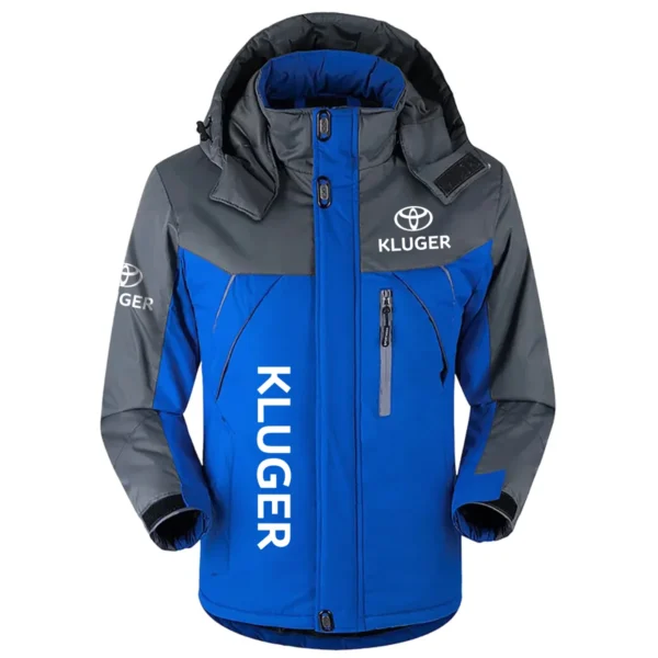 Kluger Exclusive Logo Outdoor Plush Charging Suit Waterproof Windproof Jacket Detachable Hood BLC21525A1KLG - Blue