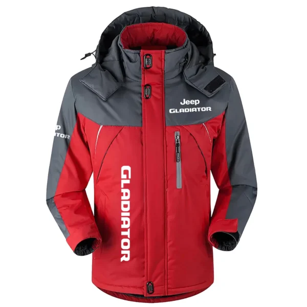 Gladiator Exclusive Logo Outdoor Plush Charging Suit Waterproof Windproof Jacket Detachable Hood BLC21525A1GDT - Red
