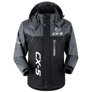 CX-5 Exclusive Logo Outdoor Plush Charging Suit Waterproof Windproof Jacket Detachable Hood BLC21525A1CX5 - Black