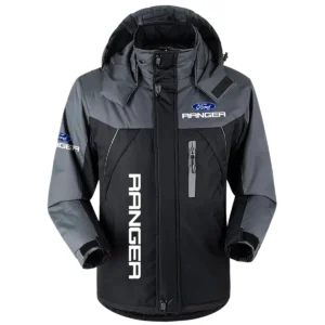 Ranger Exclusive Logo Outdoor Plush Charging Suit Waterproof Windproof Jacket Detachable Hood BLC21525A1RNG - Black