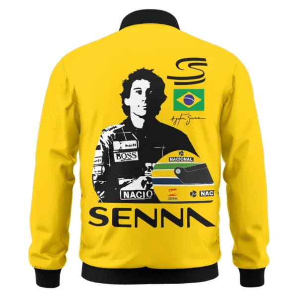 Ayrton Senna Flag And Helmet McLaren F1 Exclusive Bomber BLF13625A4BB - Image 3