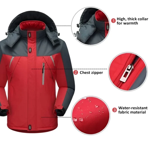 Ferrari F1 Team Exclusive Logo Outdoor Plush Charging Suit Waterproof Windproof Jacket Detachable Hood BLF130525A1FRR - Red - Image 6